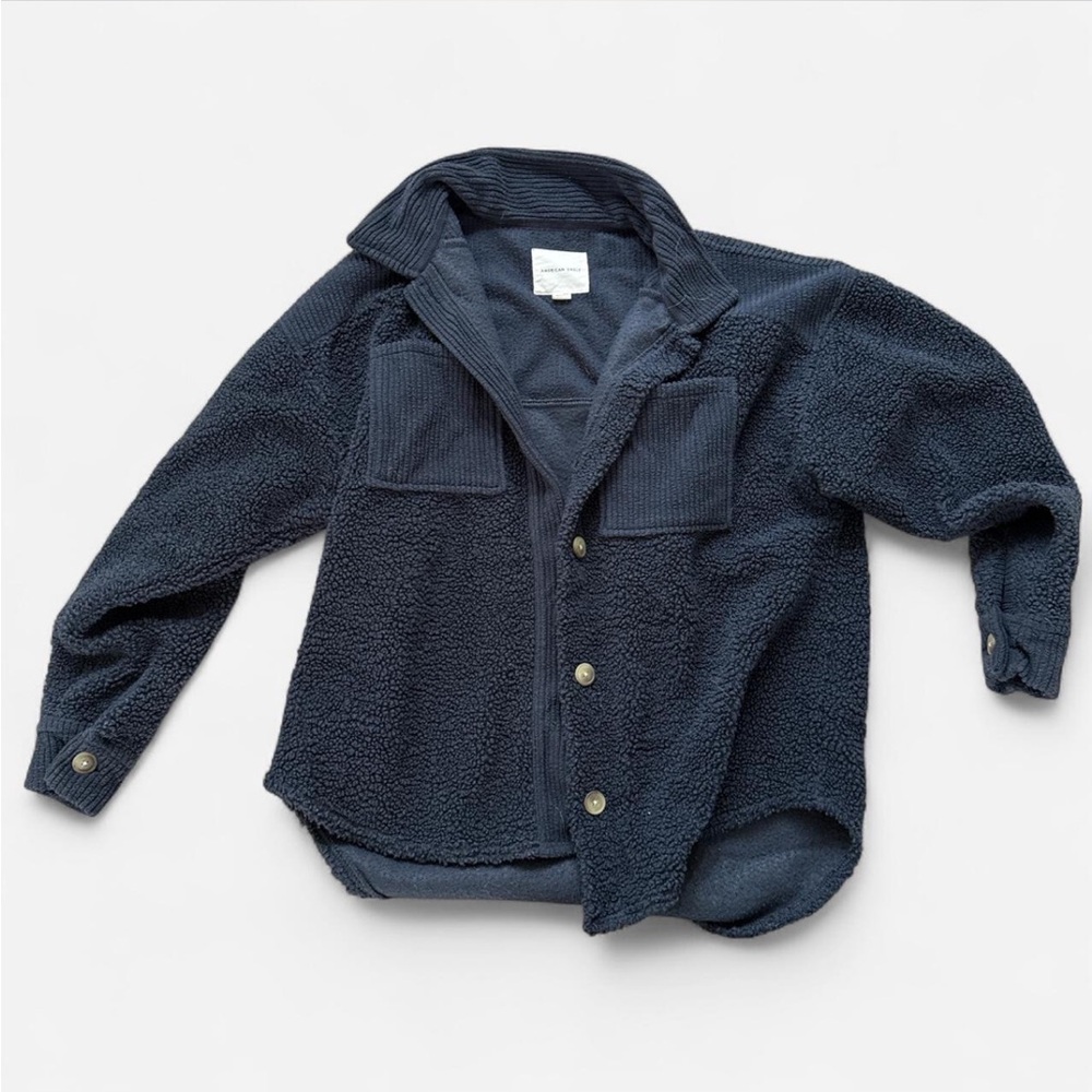 American Eagle Outfitters Dark Blue Sherpa Jacket